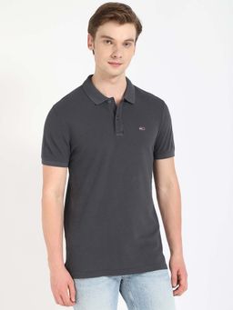 Tommy Hilfiger - Black Solid Slim Fit Polo T-Shirt