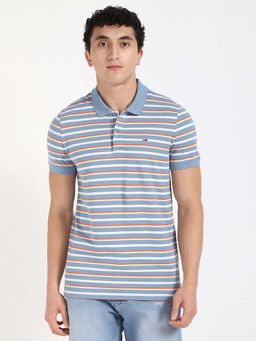 Tommy Hilfiger - Blue Stripes Slim Fit Polo T-Shirt