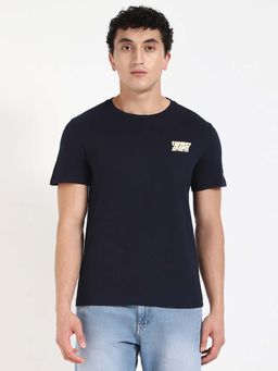 Tommy Hilfiger - Navy Blue Solid Slim Fit T-Shirt
