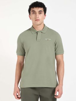 Tommy Hilfiger - Green Solid Regular Fit Polo T-Shirt
