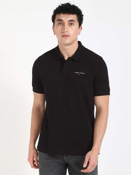 Tommy Hilfiger - Black Solid Regular Fit Polo T-Shirt