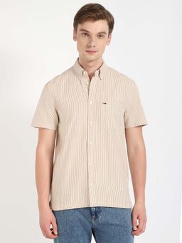 Tommy Hilfiger - Beige Stripes Regular Fit Shirt