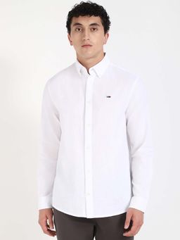 Tommy Hilfiger - White Solid Regular Fit Shirt