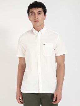 Tommy Hilfiger - White Textured Regular Fit Shirt