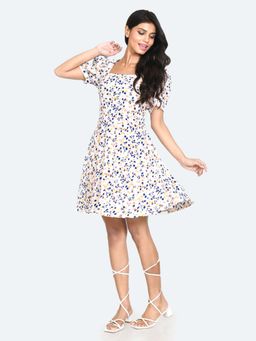 Zink London - Womens Off White Printed Mini Dress