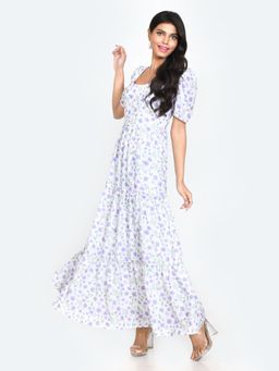 Zink London - Womens White Floral Maxi Dress