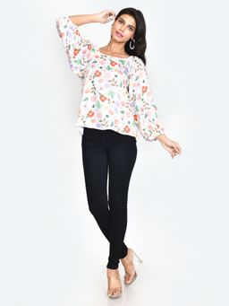 Zink London - Womens White Printed Top