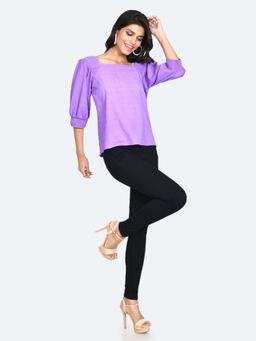 Zink London - Womens Purple Self Design Top