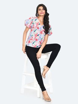 Zink London - Womens Multi-Color Printed Top