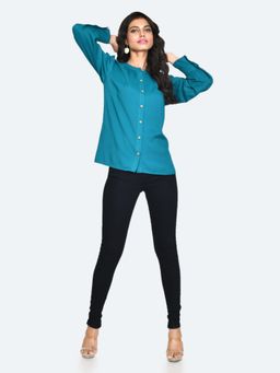 Zink London - Womens Green Solid Top