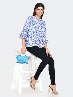 Zink London - Womens Multi-Color Printed Top