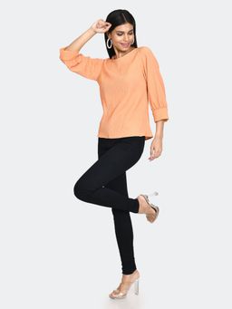 Zink London - Womens Orange Textured Top