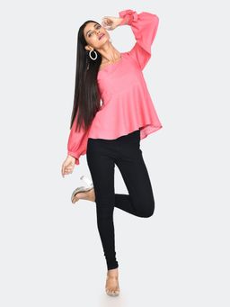 Zink London - Womens Pink Self Design Top