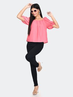 Zink London - Womens Pink Self Design Top