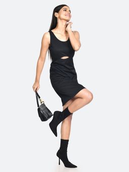 Zink London - Womens Black Embellished Mini Dress