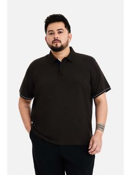 Snitch - Brown Solid/Plain Collar Neck Polo T-Shirt