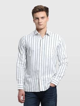 Arrow - White Stripes Collar Neck Shirt