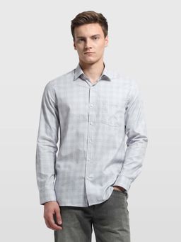 Arrow - Grey Checks Collar Neck Shirt