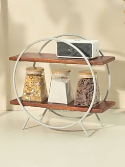 Brick Brown - Brown Pearl Circular Home & Kitchen Organizer Rack