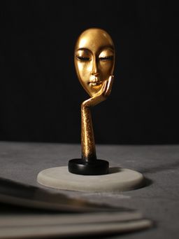 Bonhomie - Gold Women Face Ceramic Figurine