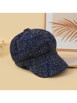 Salty - Vintage Grid Baker Boy Cap - Blue