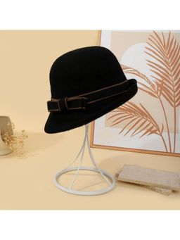 Salty - Pearl Mist Wool Cloche Hat - Black