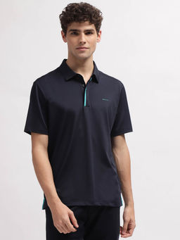 GANT - Mens Navy Blue Solid Polo Collar Short Sleeves T-Shirt