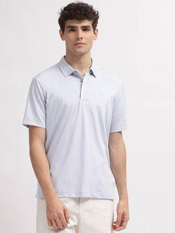 GANT - Mens Blue Solid Polo Collar Short Sleeves T-Shirt