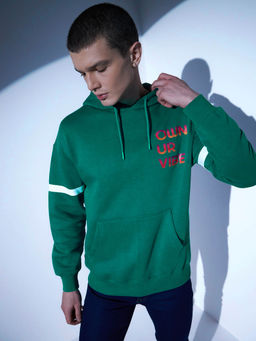 Hubberholme - Typography Printed Hooded Neck Long Sleeve Pullover Sweatshirt