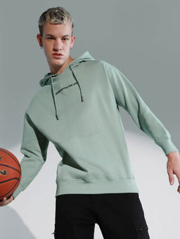 Hubberholme - Typography Printed Hooded Pullover Sweatshirt