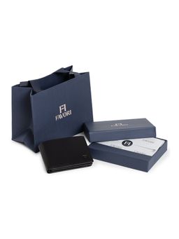 FAVORI - Black Snello Bi-Fold Men Leather Wallet