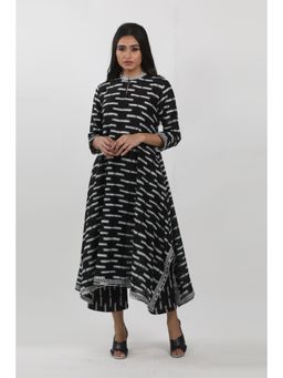 Krishna Mehta - Black & White Shibori Tie-Dye Tunic