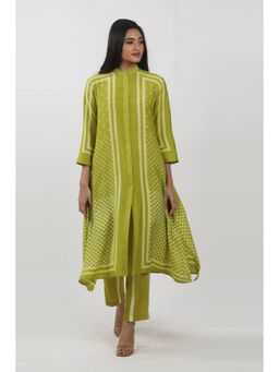 Krishna Mehta - Green Dotted Printed Tunic