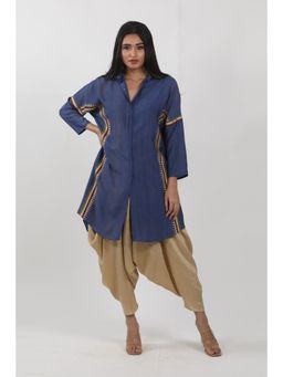 Krishna Mehta - Blue Printed Shirt Tunic