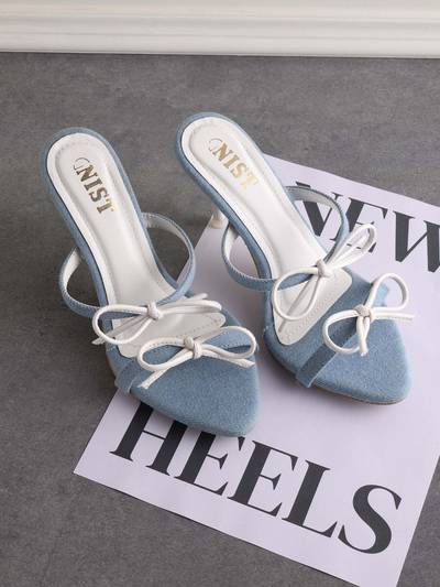 Double Bow White Stilettos