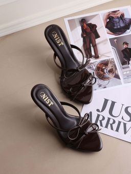 GNIST - Double Bow Brown Stilettos