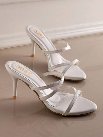 Classic Pointed Toe White Stilettos