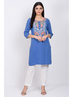 Biba - Blue Straight Kurta