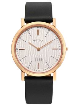 Titan - Edge Dynasty Quartz Analog 2 Hands Display White Dial Watch - 1595WL12 (M)
