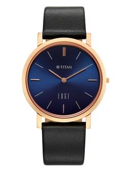 Titan - Edge Dynasty Quartz Analog 2 Hands Display Blue Dial Black Watch - 1595YL07 (M)