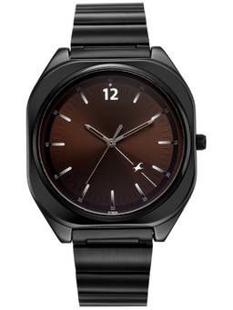 Fastrack - 9 to Fine Analog with Brown Dial Metal Strap Watch for Guys - 3354NM01 (M)