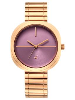 Fastrack - 9 to Fine Analog with Purple Dial Metal Strap Watch for Girls - 6330WM04 (M)