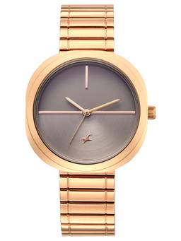 Fastrack - 9 to Fine Analog with Grey Dial Metal Strap Watch for Girls - 6330WM07 (M)