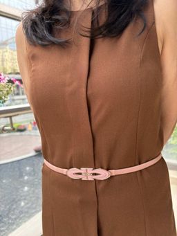 CrossKulture - Pink Women Coloured Metal Stretchable Belt