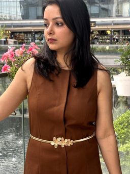 CrossKulture - Gold Women Metal Stretchable Belt