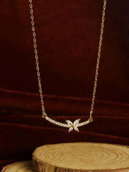 PRITA - Floral Rose Gold American Diamond Necklace