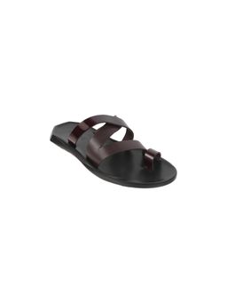 Mochi - Men Brown Synthetic Slip On Sandals