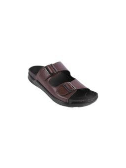 Walkway - Men Brown Synthetic Slip On Sandals