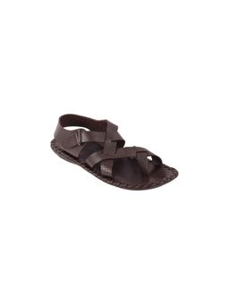 Mochi - Men Brown Synthetic Velcro Sandals