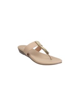 Metro - Women Beige Synthetic Slip On Wedges
